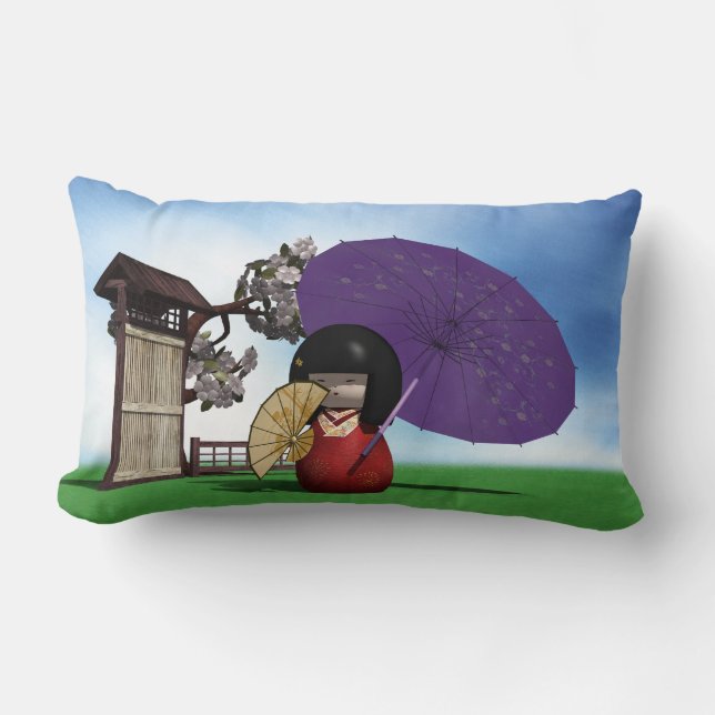Kokeshi Doll Lumbar Cushion (Front)