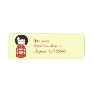 Kokeshi Doll Return Address Label