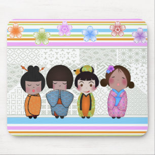 kokeshi dolls mouse pad