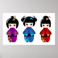Kokeshi dolls poster