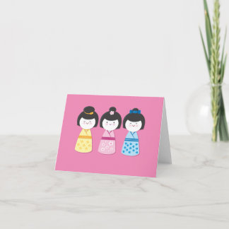 Kokeshi Girls Card