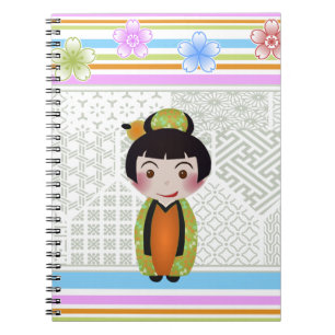 kokeshi noshi spiral notebook