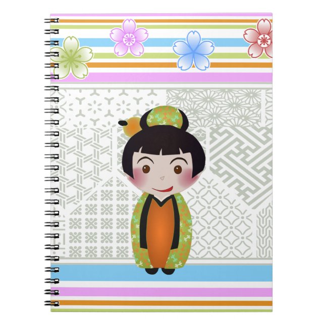 kokeshi noshi spiral notebook (Front)