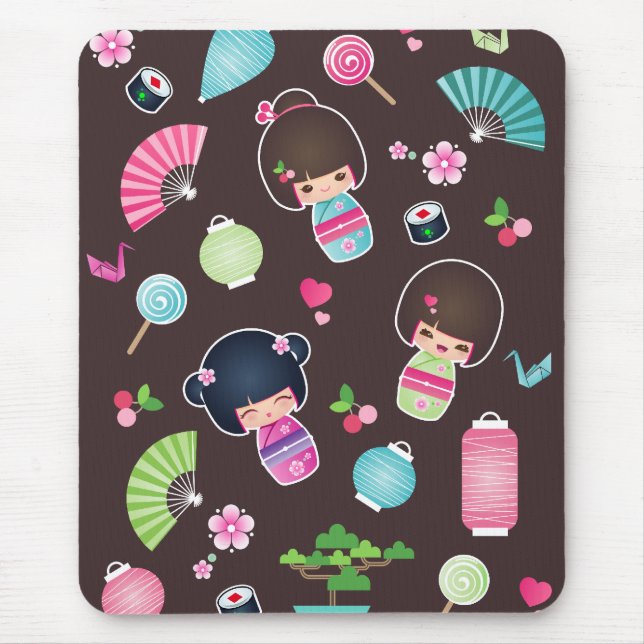 Kokeshi Pattern Mousepad (Front)
