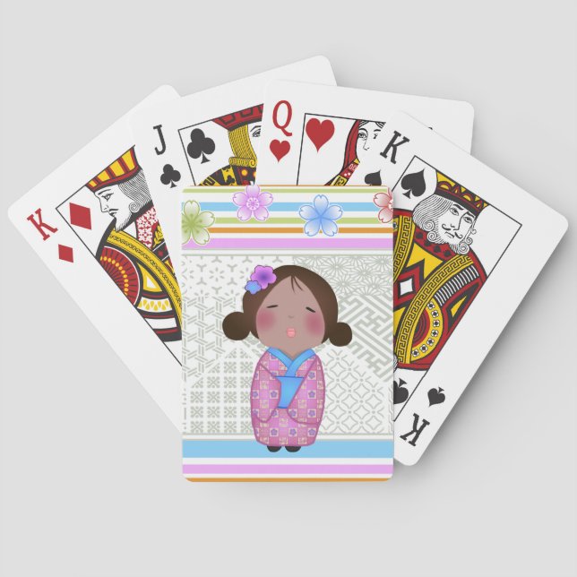 kokeshi sakura playing cards (Back)