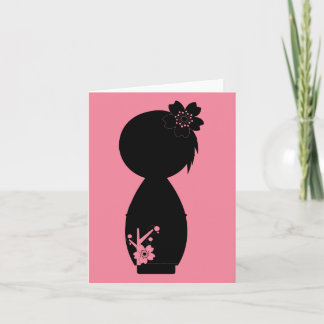 Kokeshi Sakura Silhouette Note Card