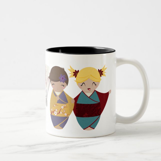 Kokeshi Sisters Mug (Right)