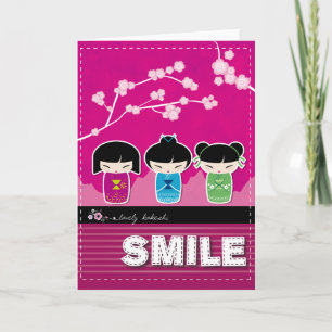 Kokeshi "SMILE" Greeting card