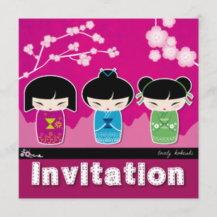 Kokeshi square Invitation