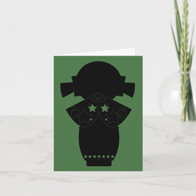 Kokeshi Star Silhouette Note Card (Front)