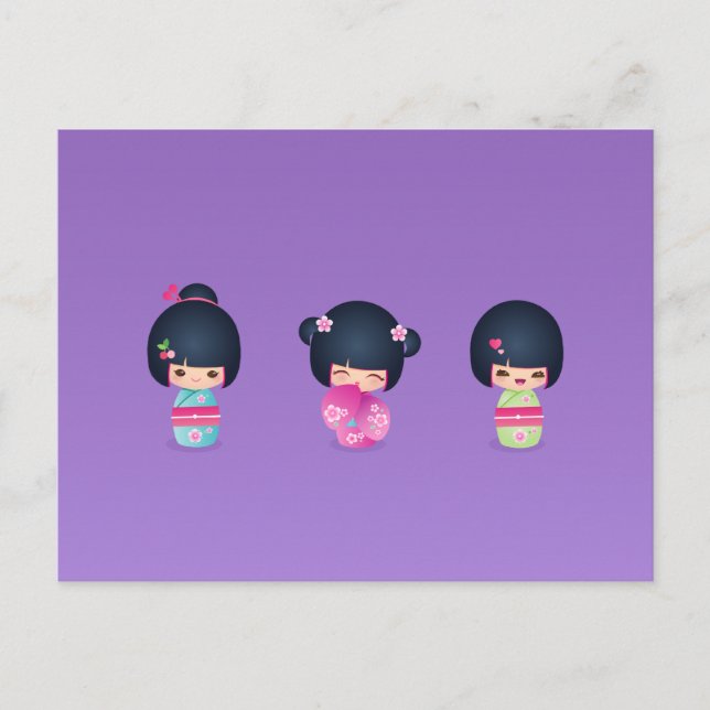 kokeshi Three Postcard (Front)