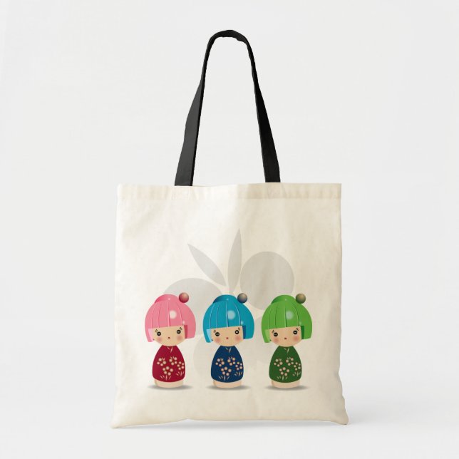 Kokeshi Triplets Tote Bag (Front)