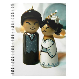 Kokeshi Wedding II Spiral Notebook