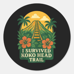 Koko Head Trail Hawaii Oahu Hawaiian Hike Hiking A Classic Round Sticker