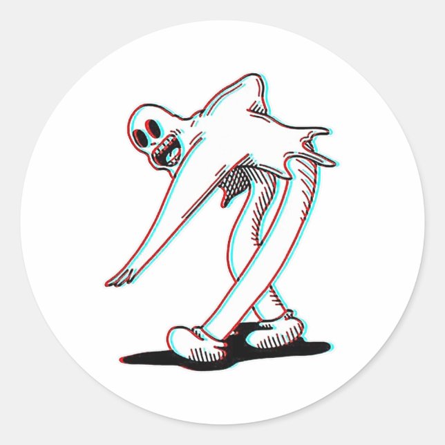 Koko The Clown Ghost Glitch Dancing  Classic Round Sticker (Front)