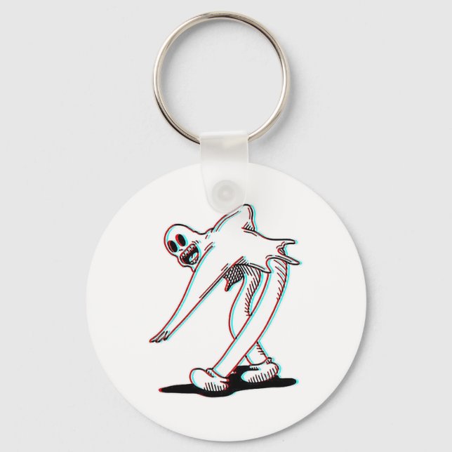 Koko The Clown Ghost Glitch Dancing  Key Ring (Front)