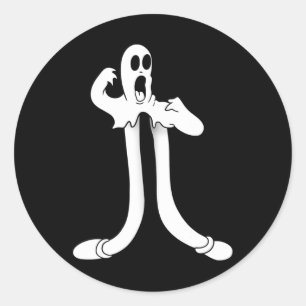 Koko The Clown Ghost Splits Blackwork Classic Round Sticker