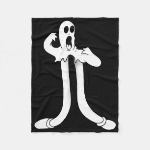 Koko The Clown Ghost Splits Blackwork  Fleece Blanket