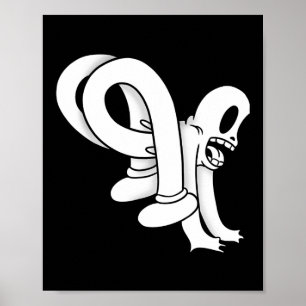 Koko The Clown Ghost Twisty Blackwork  Poster