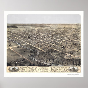 Kokomo, IN Panoramic Map - 1868 Poster