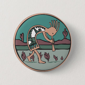 kokopelli 6 cm round badge
