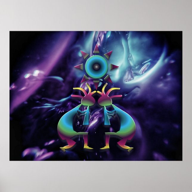 Kokopelli Abstract Art Universe Poster (Front)