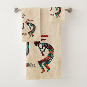 Kokopelli And Cactus Bath Towel Set