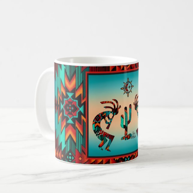 Kokopelli And Cactus Coffee Mug (Front Left)