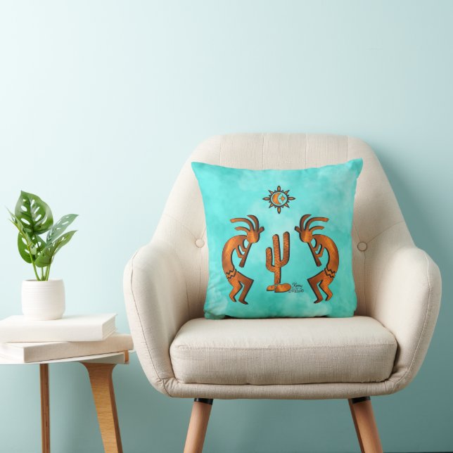 Kokopelli And Cactus Cushion (Chair)