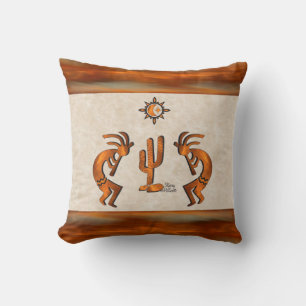 Kokopelli And Cactus Cushion