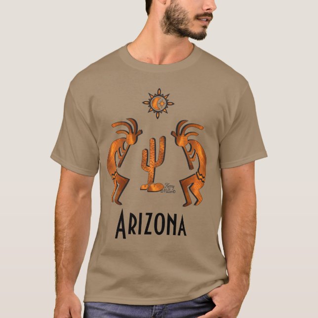 Kokopelli And Cactus T-Shirt (Front)