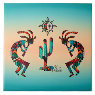 Kokopelli And Cactus Tile