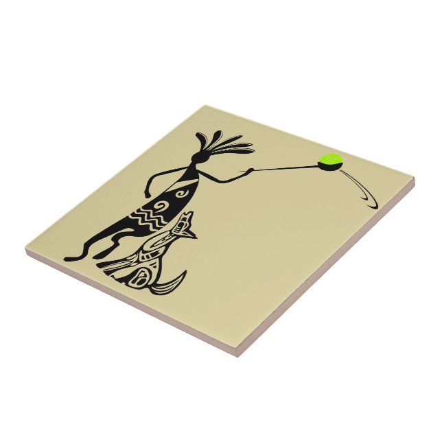 Kokopelli and Dog Tile (Side)