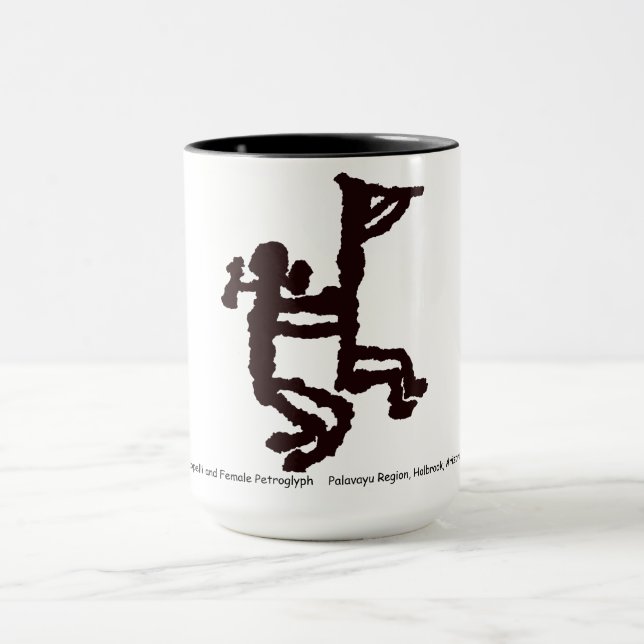 Kokopelli and Female Petroglyph Mug (Center)