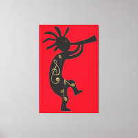 Kokopelli and Music Canvas Print