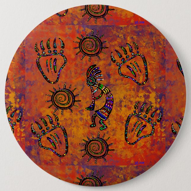 Kokopelli Art 6 Cm Round Badge (Front)
