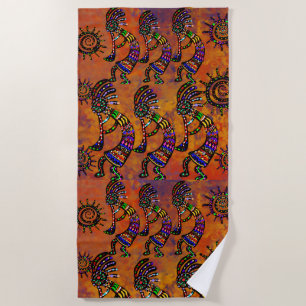 Kokopelli Art  Beach Towel