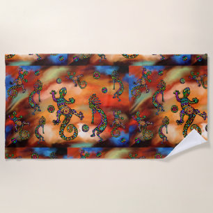 Kokopelli Art Beach Towel