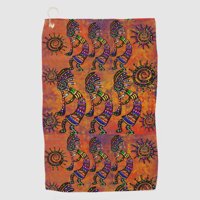 Kokopelli Art  Golf Towel (Front)
