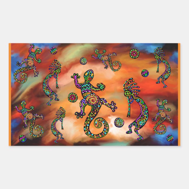 Kokopelli Art Rectangular Sticker (Front)