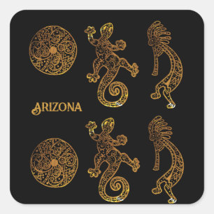 Kokopelli Art Square Sticker