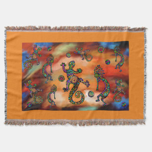 Kokopelli Art Throw Blanket