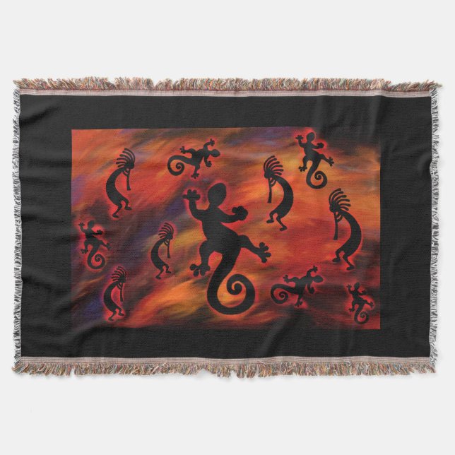 KOKOPELLI ART THROW BLANKET (Front)