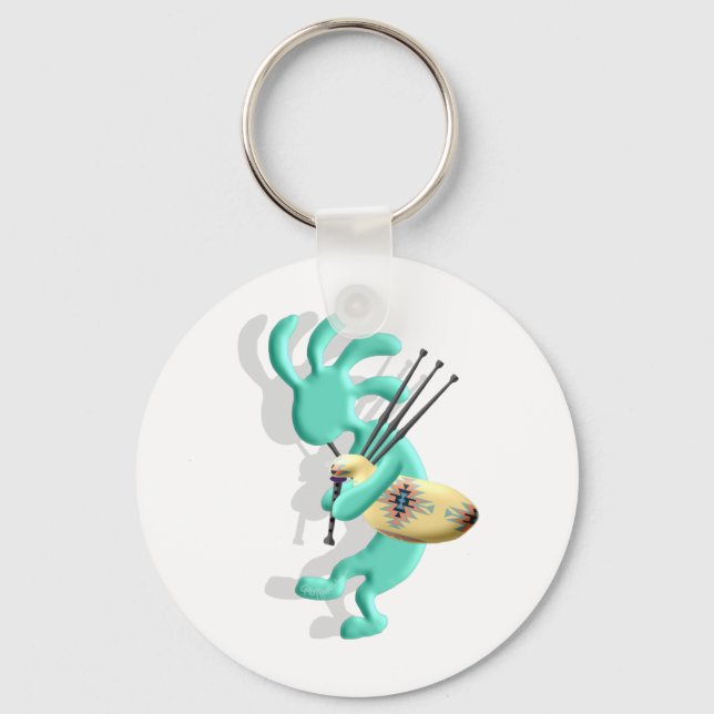 Kokopelli Bagpipes Key Ring (Front)