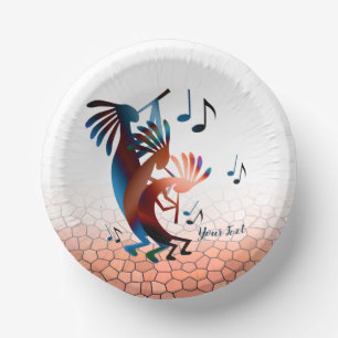 Kokopelli Blues Music 2  Desert Sunset  Paper Plate