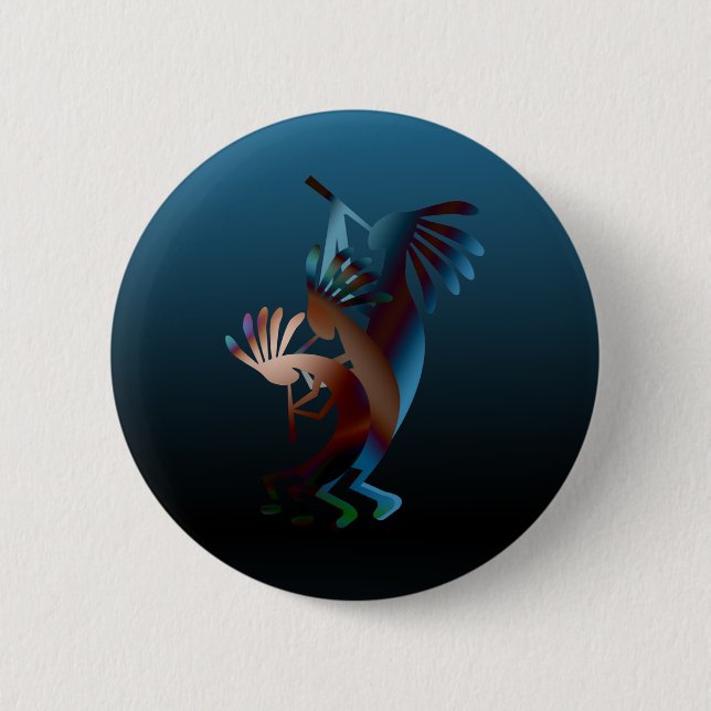 Kokopelli Blues Music 6 Cm Round Badge (Front)