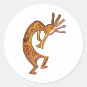 kokopelli classic round sticker