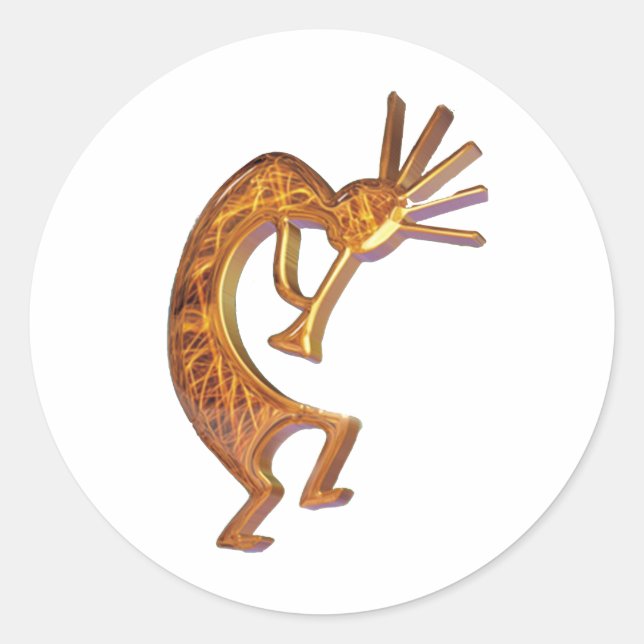kokopelli classic round sticker (Front)