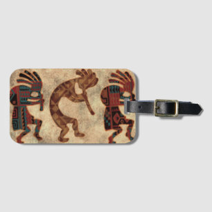 Kokopelli Dancers Desert Colours Luggage Tag