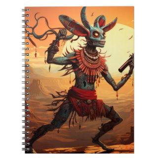 Kokopelli Dancing At Cliff Edge Notebook